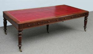 Very large 19th-century mahogany library desk